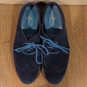 Barely worn Cole Haan blue suede shoes